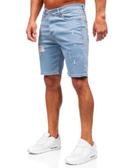 BOLF Herren Jeans Shorts Kurze Jeanshose Stretch Denim Bermudas Kurze Hose Cargo Cargoshorts Used Look Baumwolle Sommer Freizeithose Slim Fit 0426 Blau XL [7G7] von BOLF