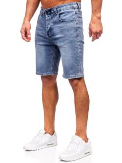 BOLF Herren Jeans Shorts Kurze Jeanshose Stretch Denim Bermudas Kurze Hose Cargo Cargoshorts Used Look Baumwolle Sommer Freizeithose Slim Fit MP0277BS Dunkelblau M [7G7] von BOLF