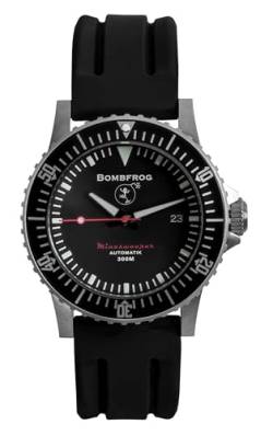 BOMBFROG Herren Taucheruhr NATO Armband | Automatik Saphirglas bis 300 m (Schwarz) von BOMBFROG