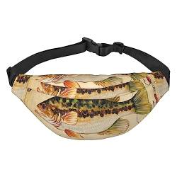 Fresh Fish Bauchtaschen für Damen und Herren, leicht, verstellbar, für Reisen, Wandern, Radfahren, Schwarz, Einheitsgröße, Schwarz , Einheitsgröße von BONDIJ