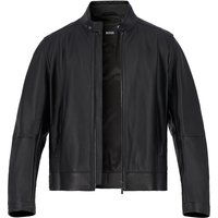 BOSS Black Herren Lederjacke schwarz Lammleder unifarben von BOSS Black