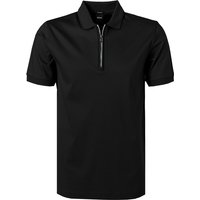 BOSS Black Herren Zip-Polo schwarz Baumwolle von BOSS Black