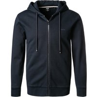 BOSS Black Herren Sweatjacke blau Baumwolle unifarben von BOSS Black