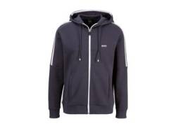 Kapuzensweatjacke BOSS GREEN "Saggynos" Gr. L, blau (dark blue402) Herren Sweatjacken mit Kontraststreifen von BOSS Green