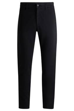 BOSS Herren Chino tapered Tapered-Fit Chino aus elastischem Baumwoll-Satin Schwarz 35/34 von BOSS