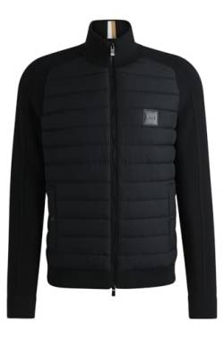 BOSS Herren H-Esfero Jacke aus verschiedenen Materialien mit Reißverschluss und Logo-Aufnäher Schwarz001 M von BOSS