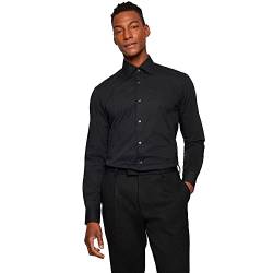 BOSS Herren H-JOE-C1-214 Regular-Fit Hemd aus elastischer Baumwoll-Popeline mit bügelleichtem Finish Schwarz001 45 von BOSS