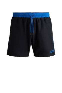 BOSS Herren Starfish A Schnell trocknende Badeshorts mit Kontrast-Details Schwarz L von BOSS