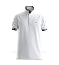 BOSS für Herren. 50469055 Polo Paddy weiß (XL), Lässig, Baumwolle, Kurzarm von BOSS