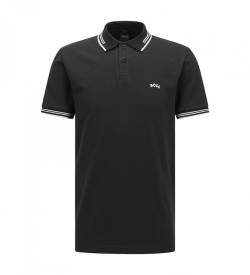 BOSS für Herren. 50469210 Polo Paul Curved schwarz (L), Lässig, Baumwolle, Kurzarm von BOSS