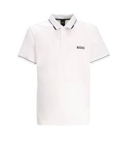 BOSS für Herren. 50506203 Polo Paul Pro weiß (XL), Lässig, Kurzarm, Recyceltes Polyester, Nachhaltig von BOSS