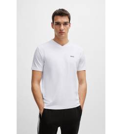 BOSS für Herren. 50506347 T-shirt V weiß (S), Lässig, Baumwolle, Kurzarm von BOSS