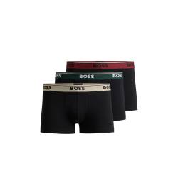 BOSS für Herren. 50517827 3er-Set Boxershorts aus Stretch-Baumwolle mit Logos am Bund schwarz (M), Heimtextilien von BOSS