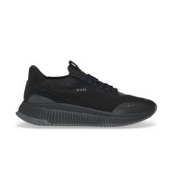 BOSS für Herren. 50523113 TTNM EVO Sneakers mit gestricktem Oberteil Schwarz (45), Wohnung, Schnürsenkel, Lässig von BOSS