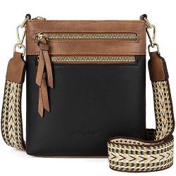 BOSTANTEN Damen Handy Umhängetasche, PU Leder Crossbody Schultertasche, Reißverschlusstasche Handtasche Damen Umhängetasche von BOSTANTEN