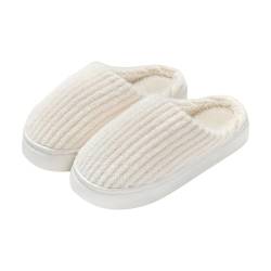 BOTCAM Halloween Weihnachtspantoffeln Urlaubspantoffeln Hausschuhe Home Slipper für Frauen Flauschige Hausschuhe für drinnen und draußen Aerobic Schuhe Damen (White, 40) von BOTCAM