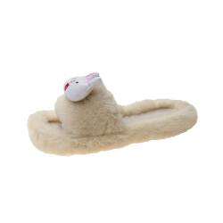 BOTCAM Halloween Weihnachtspantoffeln Urlaubspantoffeln Hausschuhe Slipper für Frauen Flauschige Hausschuhe für drinnen und draußen uziert Damen Schuhe 38 (White, 40) von BOTCAM