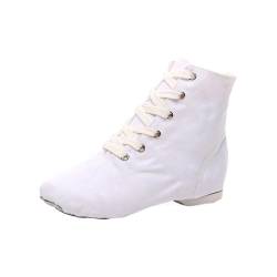 BOTCAM Kinder Schuhe Tanzschuhe Warm Dance Ballett Performance Hallenschuhe Jazz Dance Schuhe Hohe Sneaker Mädchen 26 (White, 27.5 Little Child) von BOTCAM