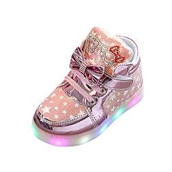 BOTCAM Kleinkind Baby Fashion- Star luminous kinder beiläufige bunte leichte Schuhe Leuchtende Schuhe (Pink, 25) von BOTCAM