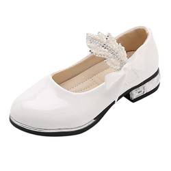 BOTCAM Mary Jane Ballerinas Kinder-Turnschuhe Mädchen Prinzessin Party Schule Prinzessin Kommunionschuhe Riemchenballerina Mit Lederinnensohle Wasserschuhe Hochzeit Bowknot Mädchenschuhe von BOTCAM