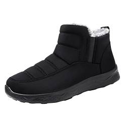 BOTCAM Trekkingschuhe Herren Wasserdicht Hoch Mode Winter Herren Schneestiefel flach weich rutschfest wasserdicht Obermaterial High Top warm bequem einfarbig zum Hineinschlüpfen Herren 42 von BOTCAM