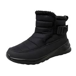 Damen Winterstiefel Warm Gefüttert Schneestiefel Bequem Outdoor rutschfest Stiefel Baumwolle Leicht Winterschuhe Traillaufschuhe Hohe Schnell Trocknend Schneeschuhe Regular Fit von BOTCAM