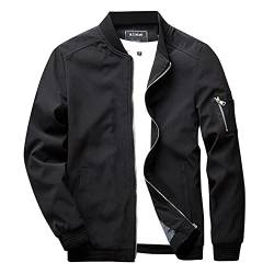 Herren Leicht Bomberjacke Freizeit DüNn üBergangsjacke Herbst Fliegerjacke Winddicht Pilotenjacke Atmungsaktiv Outdoor MäNner Blouson Mit Zip-Taschen Sportjacke Windbreaker Herrenjacke Freizeitjacke von BOTCAM