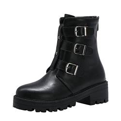 Stiefel Damen Braun Frauen Stiefel Leicht Leder Stiefel Zip Up Stiefeletten Kurzschaft Damen Leder Schuhe Wasserdicht Ankle Boots Frauen Schuhe rutschfeste Leder Stiefel Outdoor von BOTCAM