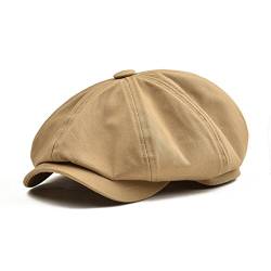 BOTVELA Herren 8 Stück Nachrichten Flatcap 100% Baumwolle Gatsby Ivy Golf Cabbie Hut X-Large Khaki von BOTVELA