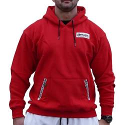 Brachial Premium Herren Kapuzenpullover Rude Rot 2XL - Hoodie Sweatshirt Pullover mit Kapuze für Bodybuilder Sportler von BRACHIAL THE LIFESTYLE COMPANY