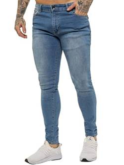 BRAND KRUZE Designer Herren Jeans KZ106 Skinny Slim Fit Casual Super Stretch Denim Hose, hellblau, 32 W / 32 L von BRAND KRUZE
