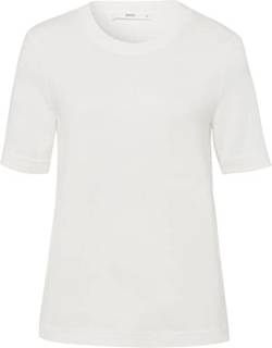 BRAX Damen Style CIRA Cotton Interlock Jersey Uni T-Shirt, Offwhite, 40 von BRAX