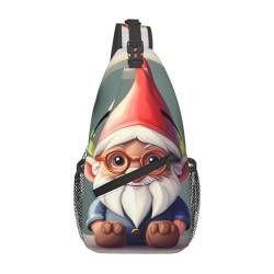 Cute Gnome Print Crossbody Bag Travel Bag Shoulder Bag Outdoor Leisure Bag Men Crossbody Bag Black One Size, Schwarz , Einheitsgröße von BREAUX