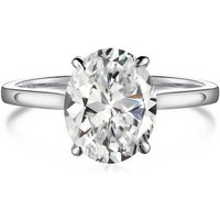 BRELLATO Solitärring Damen Cocktailring Großer Zirconia Crystal 925 Echt Sterling Silber (18K Rhodium oder Vergoldet, Vintage Verlobungsring Antragsring Damenring, 1-tlg., Crushed Ice Kristall Ring, mit einem Großen Funkelnden Zirkonia), Bling Schmuck Engagement Statement-Ring, Steine: Diamant-Weiss von BRELLATO