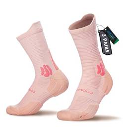 BRISIRA 3 Paar Bambus Kompressionssocken Herren&Damen,Kompressionsstrümpfe mit Fersenpolster, Anti-Blasen-Socken,Laufsocken,Wandersocken mit Belüftungsnetz und Fußgewölbeunterstützung, Größe 35-51 von BRISIRA