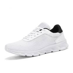 BRKVALIT Herren Sneaker Sportschuhe Freizeit Turnschuhe Leichtgewicht Athletic Schuhe Laufschuhe,Weiß,43EU von BRKVALIT