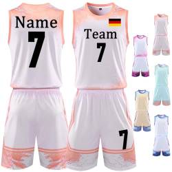 Benutzerdefinierte Basketball Trikot & Shorts Trikotsatz für Kinder Erwachsene Personalisieren Shirt mit Namen Nummer Team Logo von BROKANER