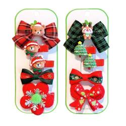 10Pcs Weihnachten Hair Snap Clips, Weihnachts-Haarspangen, Cartoon Schnapp-Haarspangen, Xmas Haarschmuck für Frauen Mädchen Kinder Weihnachten Party Favors von BRTNUP