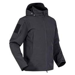 BSLVWG Regenjacke für Männer Wasserdichte Leichte Kapuze Windbreaker Outdoor Regenmantel Winddichte Shell Jacke für Reisen (DE/NL/SE/PL, Alphanumerisch, XL, Regular, Regular, Schwarz) von BSLVWG