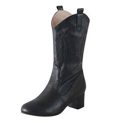 Damen Stiefel Stiefeletten Damen Stiefel Dicke Waden Stiefel für Damen Stiefelette schwarz Stiefelette Stiefel mit Absatz Stiefeletten Damen schwarz mit Absatz barfuss Schuhe Herren männer Schuhe von BSWFA