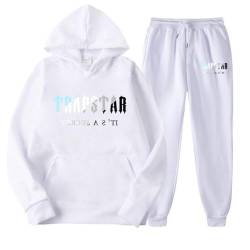 BTBDYDH Trapstar Anzug Trapstar Jogginganzug für Herren Lose Hoodies Tracksuit Y2K für Herren Unisex Hip Hop Trainingsanzüge für Männer Lässig Oberteile und Sportanzug Trapstar Anzug 03-Weiß L von BTBDYDH