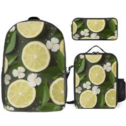 BTCOWZRV Rucksack Federmäppchen und isolierte Lunchtasche Set für Männer Frauen Große Kapazität Reise Laptop Rucksack Casual Daypack mit verstellbaren Riemen Computertasche, Weiß, Einheitsgröße, von BTCOWZRV