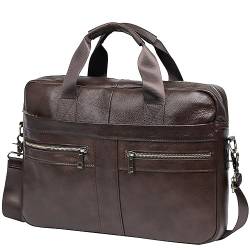 BTDAO Ledertasche Laptoptasche 15 Zoll Schultertasche Herren Umhängetasche/Tragetasche mit Taschen zur Aufbewahrung von Zubehör, Geschäftliches Reisen Weihnachten für Männer(CFZ-Brown) von BTDAO