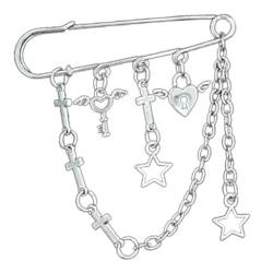 BTGHPI Modische Brosche, modische Brosche, Stern-Anhänger, Brosche, Clip, Quasten, Kette, Anstecknadel, Broschen für Damen, Sicherheitsnadeln, Schuhe, Ornament, Metall von BTGHPI