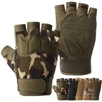 BTTO Hsch. Fahrradhandschuhe Handschuhe Men Fingerlose Tactical Halbfinger,Camo für Outdoor Fischen Radfahren Anti-Rutsch, Fitnessstudio Joggen Bewegungstraining von BTTO Hsch.