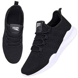 BUBUDENG Damen Schuhe Turnschuhe Sportschuhe Freizeitschuhe Laufschuhe Straßenlaufschuhe Sneaker Trainer für Outdoor Fitness Gym Walkingschuhe Schwarz,EU 40 von BUBUDENG