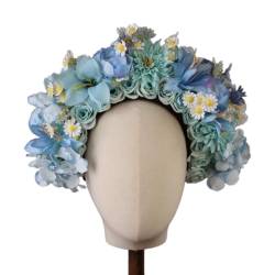 Böhmisches Blumen-Haarband, Brautschmuck, Blumen-Haarband für Frauen, Haarbänder, Frühlings-Hochzeitsgirlanden, Kränze, Kranz von BUMMPI