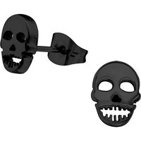 BUNGSA Ohrstecker-Set Ohrstecker Totenkopf Schwarz aus Edelstahl Unisex (1 Paar (2 Stück), 2-tlg), Ohrschmuck Ohrringe von BUNGSA