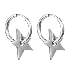 BWANGIAO Luxus-Stern-Ohrschnalle-Creolen für Frauen und Mädchen, koreanische Mode, minimalistische Pentagramme, Ohrclips, Ringe, Schmuck, Freund von BWANGIAO