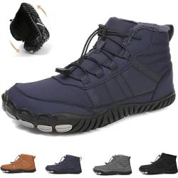 BXCZEDW Hike Footwear Wasserdichte Winter-Barfußschuhe Breiter Zehenbereich Barfuß-Wanderstiefel rutschfeste wasserdichte Sneakers für Damen Herren, blau, 38 EU von BXCZEDW